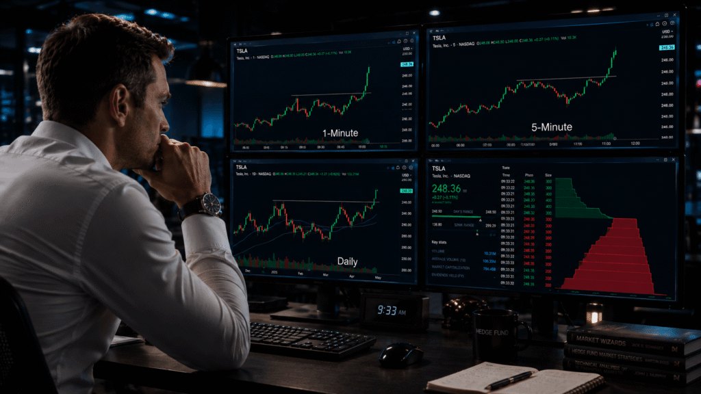 Man reviewing stock performance
