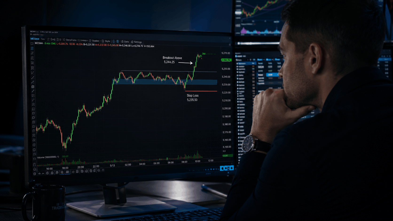 stock performance on a computer screen